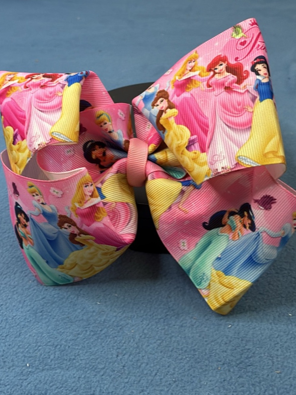 Kids Pink Princess Pattern Hair Bow